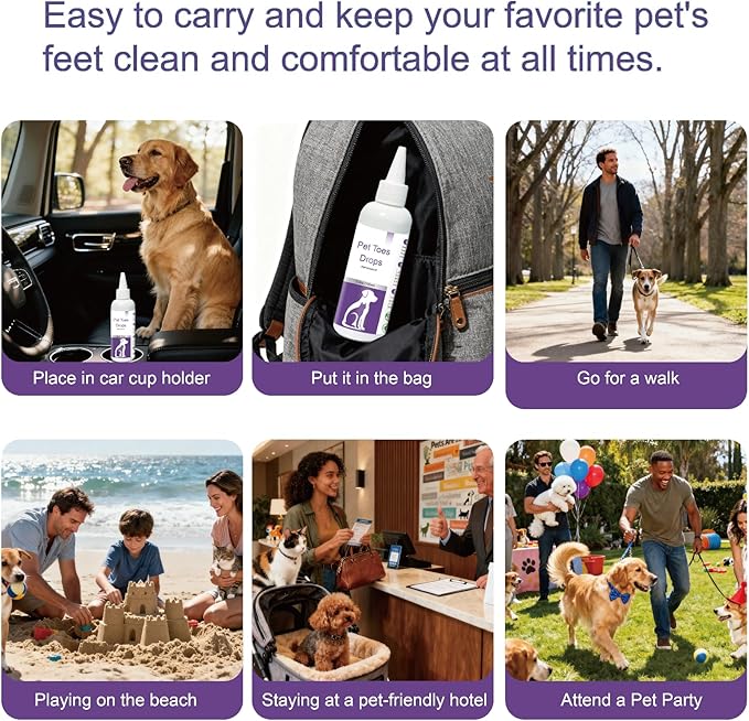 3.4oz Rinse-Free Dog Paw Cleaner - Gentle for Sensitive Paws,Dog Toe Cleaner to Reduce Occasional Licking, Deep Clean & Moisturize, Pet Grooming Supplies