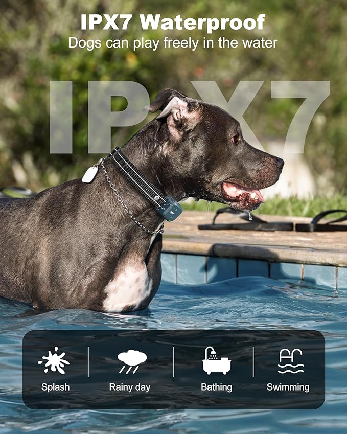 Jugbow Dog Shock Collar - 4200FT Dog Training Collar with Remote IPX7 Waterproof Electric Collar with 4 Training Modes, Security Lock, Rechargeable e-Collar for All Breeds, Sizes Light Blue