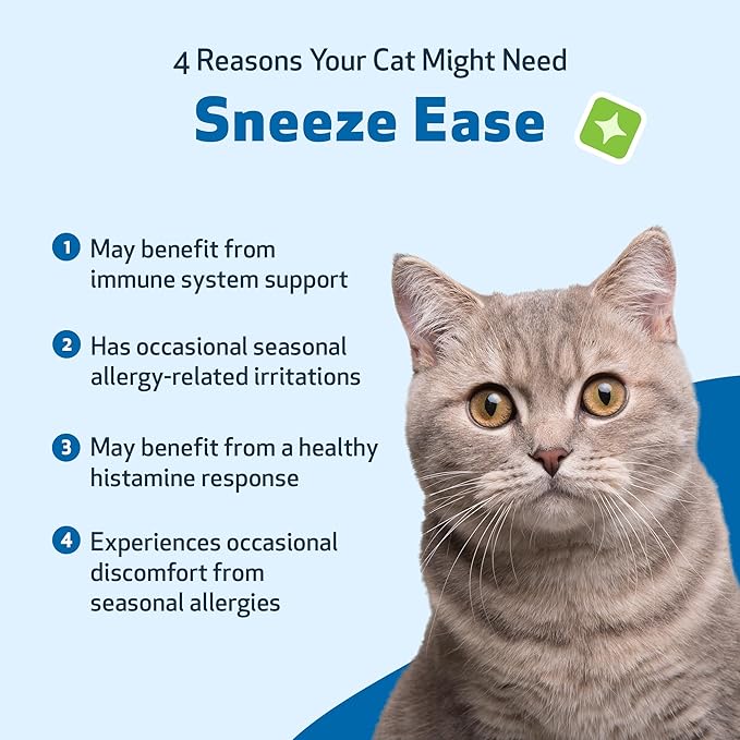 Pet Wellbeing Sneeze Ease for Cats - Occasional Sneezing, Seasonal Allergies, Nose and Eye Discomfort, Eyebright, Nettles - Veterinarian-Formulated Herbal Supplement 2 oz (59 ml)