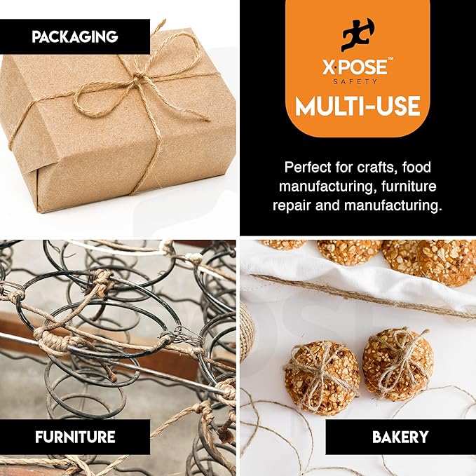 Sisal Twine - Thin Natural Fiber Rope on Spool - Rope for Cat Scratching Post, Cat Tree Replacement Parts, Pet Toy - Decorative Cordage, Pole Wrap (6, 1 Ply 1250 Ft.)