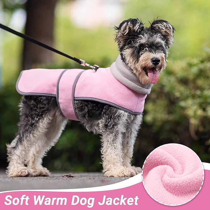 Dog Coat 2 Pack, Turtleneck Fleece Pet Winter Jacket for Cold Weather, Warm Dog Clothes Sweater Outdoor Indoor for Small, Medium, Large & XL Dogs (M-XXL)