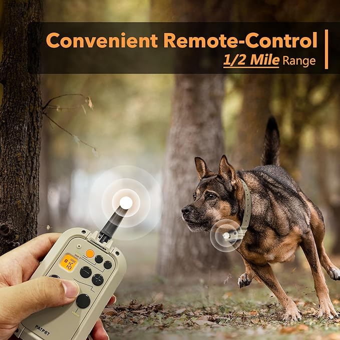 Dog Training Collar with APP Control - 2-in-1 E Collar for Dogs Training 1/2 Mile Range Bluetooth-Enabled Waterproof Dog Shock Collar with Remote Control Electric Dog Collar for 15-140 Lbs Dogs