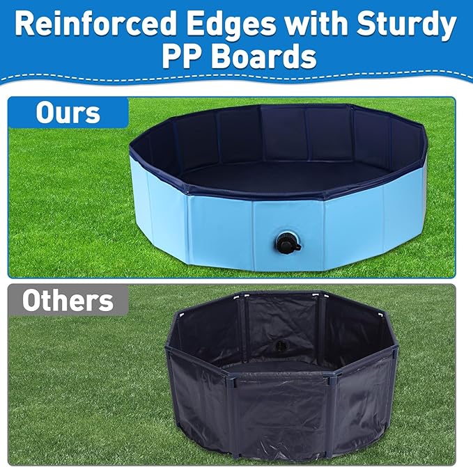 Foldable Duck Pool, Portable Hard Plastic Duck Pond Tub, Collapsible Duck Pools for Pet Ducks, Dogs and Cats – Indoor & Outdoor Use, Hard Shell, Easy to Clean and Store