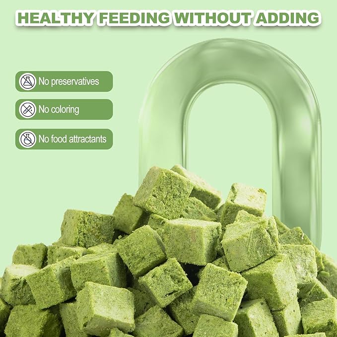 Dylan's cabin Cat Grass Teething Cube Treats - Natural Freeze Dried Edible Cat Chew Toy for Teeth Cleaning and Hairball Removal(80g)