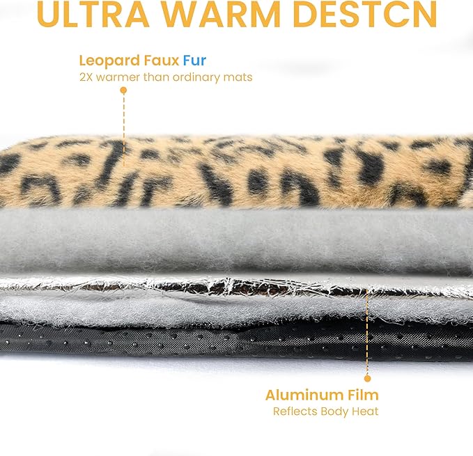Self Warming Cat Pad for Cats and Small Dogs, Non Electric Thermal Pet Mat, Washable Soft Sleeping Mat with Non Slip Backing, Indoor & Sheltered Outdoor Use, 22 x 18 in, Brown/Black