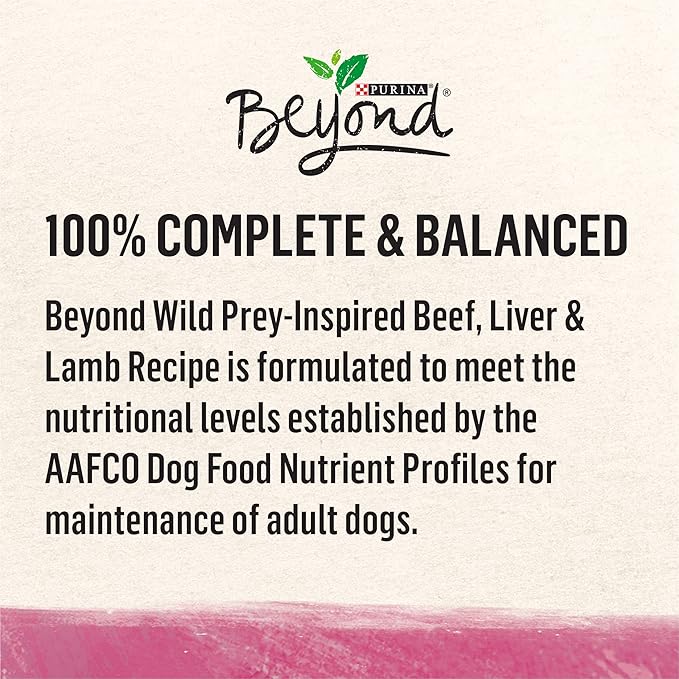 Purina Beyond High Protein, Grain Free, Natural Pate Wet Dog Food, WILD Beef, Liver & Lamb Recipe - (12) 13 oz. Cans