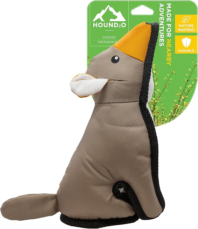 Plush Dog Toys | Coyote Stuffed Animal Squeaky Toy for Dogs | Outdoor Pet Toy Built for Adventure