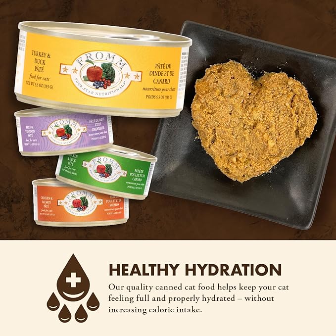 Fromm Four-Star Nutritionals Turkey & Duck Pate Cat Food - Premium Wet Cat Food - Turkey Recipe - Case of (12) 5.5 oz Cans
