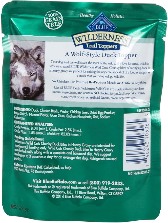 Blue Buffalo Wilderness Wild Cuts Trail Toppers Chunky Bites In Hearty Gravy - Duck - 3 Oz