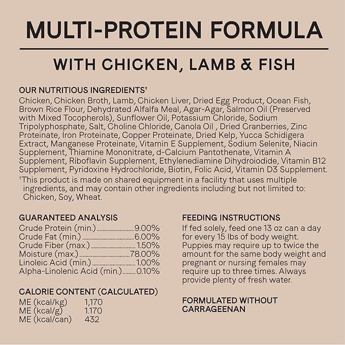 Canidae All Life Stages Premium Wet Dog Food for All Breeds, All Ages, Multi-Protein with Chicken, Lamb & Fish, 13 Ounce (Case of 12)