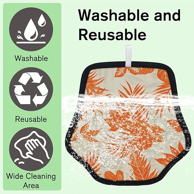 Palm Leaves Print Electrostatic Pet Hair Removal Glove for Cats & Dogs - Reusable Grooming Mitt for Couch, Carpet, Car Seat & Laundry - Large 9x9 Inch