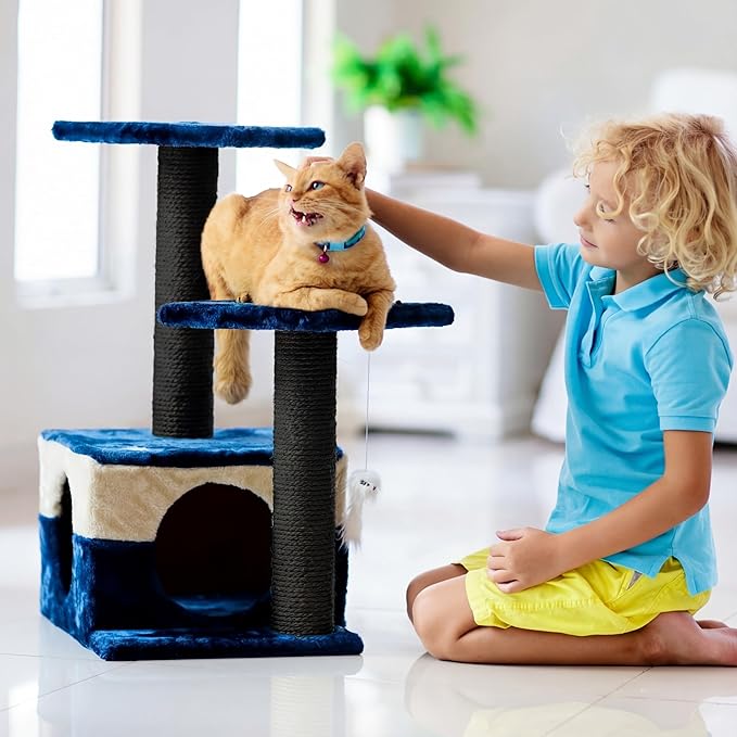 8 Pcs M8 Cat Scratching Post Replacement 15.7x3.1'' Sisal Pole Cat Tree Climbing Post Replacement with Screw Refill Scratcher Pole, Indoor Kitten Tree Tower Spare Furniture Protector (Black)