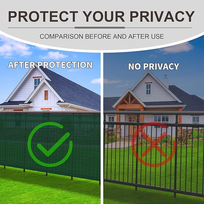 LOVE STORY Custom Size 3'x22' Dark Green Balcony Privacy Screen,UV Block Privacy Fence Screen,90% Shield for Outdoor Pool Garden Apartment Railing