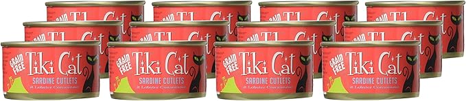 Tiki Cat & Tiki Dog 12/2.8 Oz Cat Grill Sardine Lobster-Bora Bora Cat Food, One Size