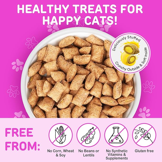 Cat Vitamins with Taurine, 15-in-1 Multivitamin Chews with Omega-3s & Prebiotics, Taurine for Immune, Heart & Joint Health, Supports Skin, Coat & Digestion, Cat Grass Treats for Cats & Kittens