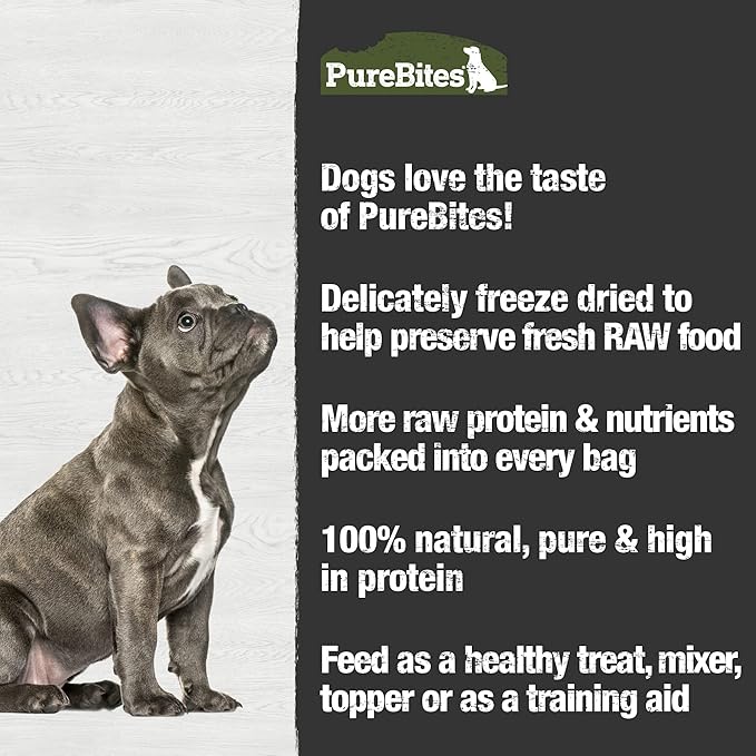 PureBites Beef Freeze Dried Dog Treats, 1 Ingredient, Made in USA, 16.6oz