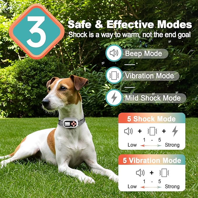 GPS Wireless Electric Dog Fence System Pet Collar for Dogs with 3 Warning Modes Radius 25-999 Yards Waterproof & Rechargeable Receiver Containment Outdoor