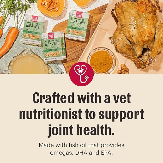 The Honest Kitchen Human Grade Functional Pour Overs: Hip & Joint Support - Chicken Stew Dog Food Topper, 5.5 oz x12