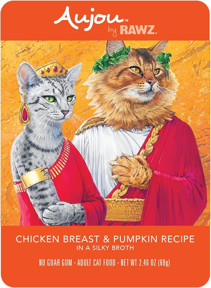 Rawz Aujou Chicken Breast & Pumpkin Cat Food 8 Pouches/2.46 oz