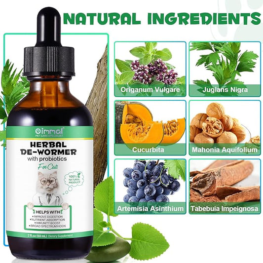 Specifically Formulated for Cats, Cats Natural Broad Spectrum Treatment, Herbal Cleanse, Digestive Support for All Cat Breeds, Gut Health, Puppy & Kitten, Supplement Drops