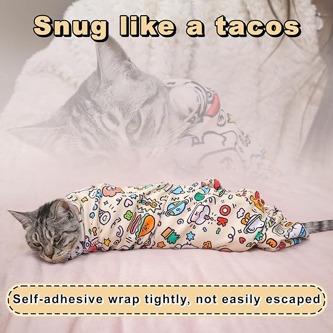 27.6''Cat Grooming Wrap,Cats Wrap for Cutting Nails,Ear Cleaning,Vet Visit Anti-Scratch Anti-Escape Restraint Swaddle,Cat Burrito Wrap L(Within 15lbs),Small Dog Grooming Tool