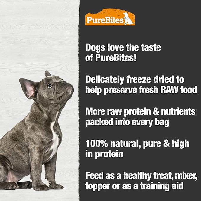 PureBites Freeze Dried Dog Treats, Duck Liver, 74g | 2.61oz Pack of 2