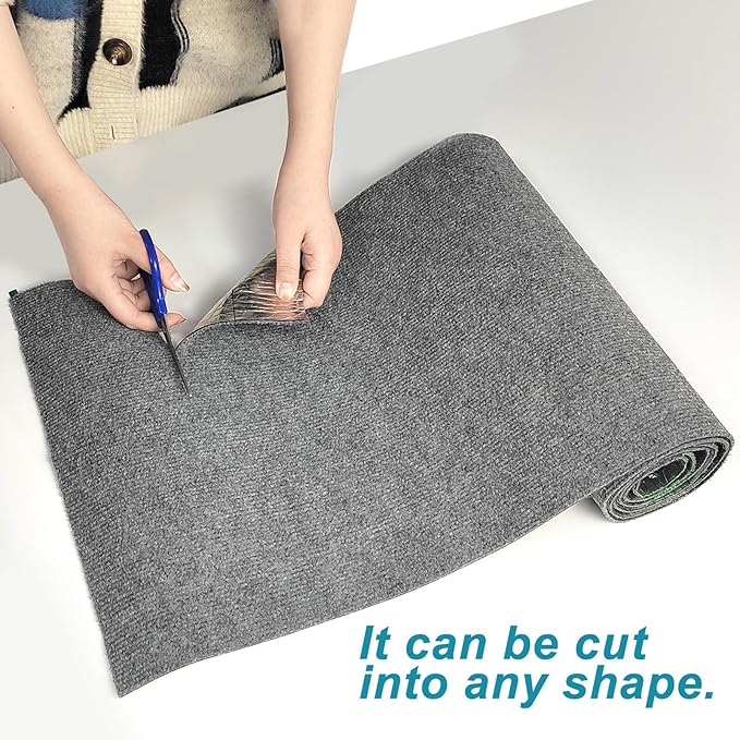 Trimmable Cat Scratching Post Carpet Covered 78.7”x15.8” Self-Adhesive Cat Tree Shelves Replacement Parts Mat Cat Scratcher for Cat Tree Shelf Shelves Steps Couch Furniture DIY Protector