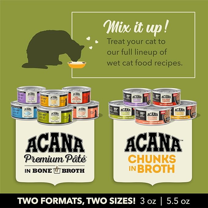 ACANA Premium Pate Wet Cat Food in Bone Broth Lamb + Lamb Liver Recipe 3oz Cans (24 count)