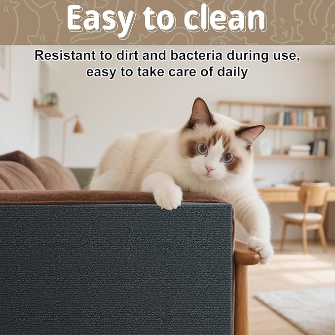 Climbing Cat Scratcher Mat Cat Scratch Furniture Protector 78.7’’x15.8’’Self Adhesive Carpet Mat Pad Trimmable Cat Scratching for DIY Cat Tree Shelf Couch Corner Wall
