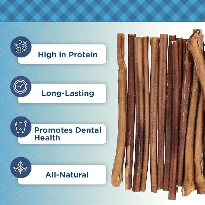 Country Living 12” Bully Sticks for Dogs – Standard – 5 Count Bag – All-Natural, Single- Ingredient, Long-Lasting Dog Chews