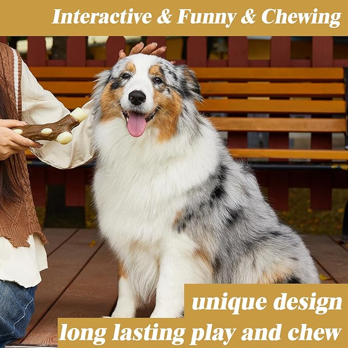 Dog Bones Chew Toys for Aggressive Chewers, 6 Pack Real Beef Flavor,Indestructible Dog Teething Chew Toys for Large/Medium/Small Puppies Breed,Tough Pet Toy with Durable Nylon