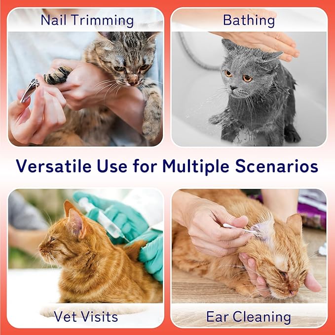 2 Pieces Soft Cat Muzzles Mask Breathable Mesh Cat Restraint for Nail Clipping Anti-Bite Anti-Meow Grooming Muzzles for Cats,Blue,M