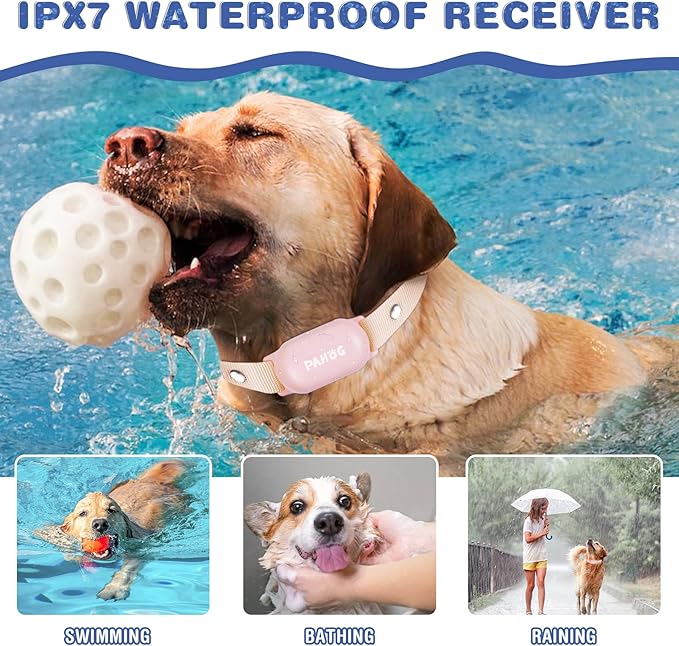 Dog Shock Collar, Waterproof Dog Training Collar with Remote 1000FT, Rechargeable Electric Shock Collar for Large Medium Small Dogs (8-120 Lbs), 3 Training Modes, Beep, Vibration, Safe Shock