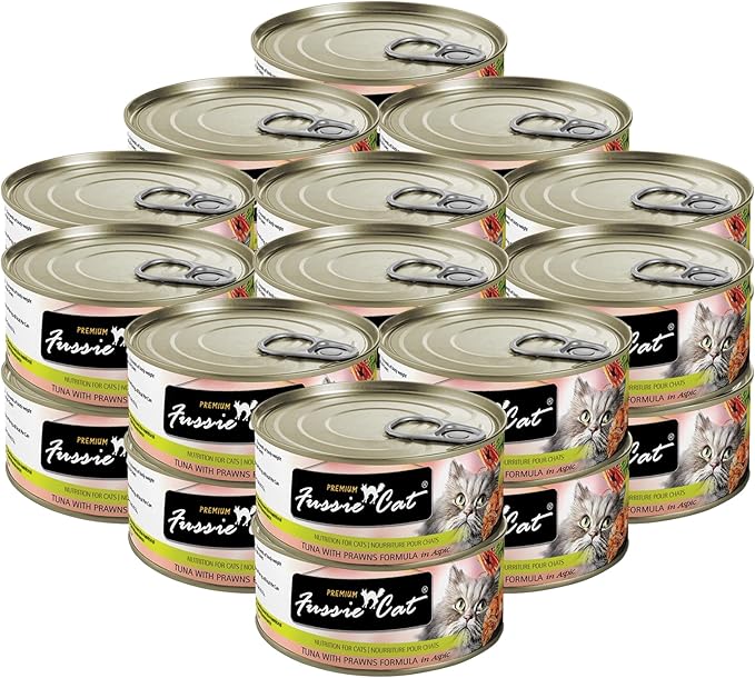 Fussie Cat Premium Tuna & Prawns in Aspic Grain-Free Wet Cat Food 2.82oz, case of 24