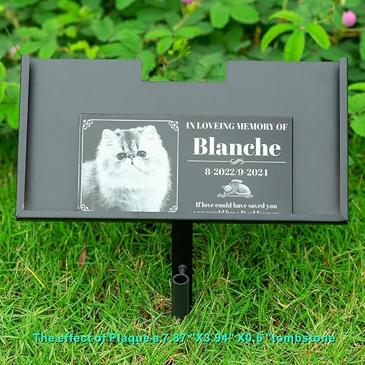 Grave Marker Stand,Heavy Duty Gravestone Holder,Memorial Plaque Support for Pet,Dog,Cat,Tombstone,Headstone,Garden Memorial Stone Stand (for 12"X6" Plaque)