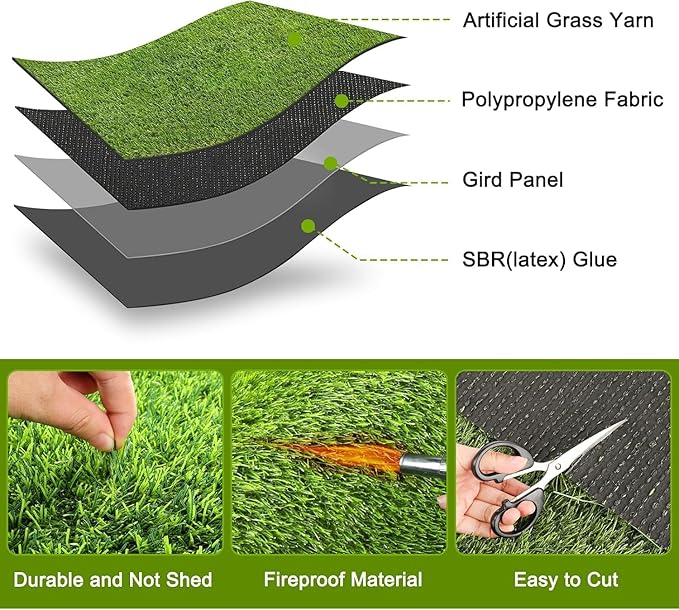 2 Pack 26"x30" Dog Grass Pee Pads, Reusable Artificial Grass Turf Rug for Puppy & Cats, Washable Fake Grass Mat Dog Pee Pad Replacement Outdoor Indoor Potty Training Pads with Drainage Holes