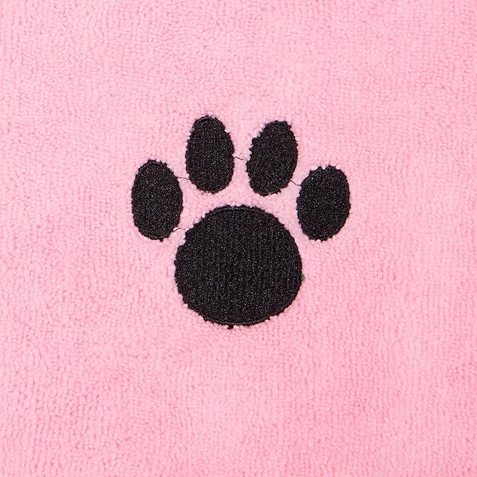 Bone Dry Pet Grooming Microfiber Towel, Embroidered Collection, X-Large,41x23.5, Pink (Pack of 12)