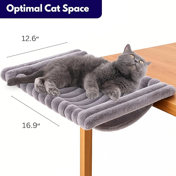 Cat Desk Hammock | Cat Desk Bed & Perch – Hanging Cats Hammock, Original Pest Bed for Large Cats, Secure No-Drill Attachment, Sturdy Holds Up to 40 lbs, Space-Saving Furniture