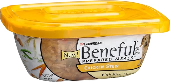 Purina Beneful Wet Dog Food Freshly Prepared Meals Chicken Stew with Rice, Carrots, Peas, and Barley - (Pack of 8) 10 oz. Tubs