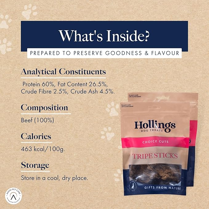 Hollings Tripe Sticks for Dogs 100g