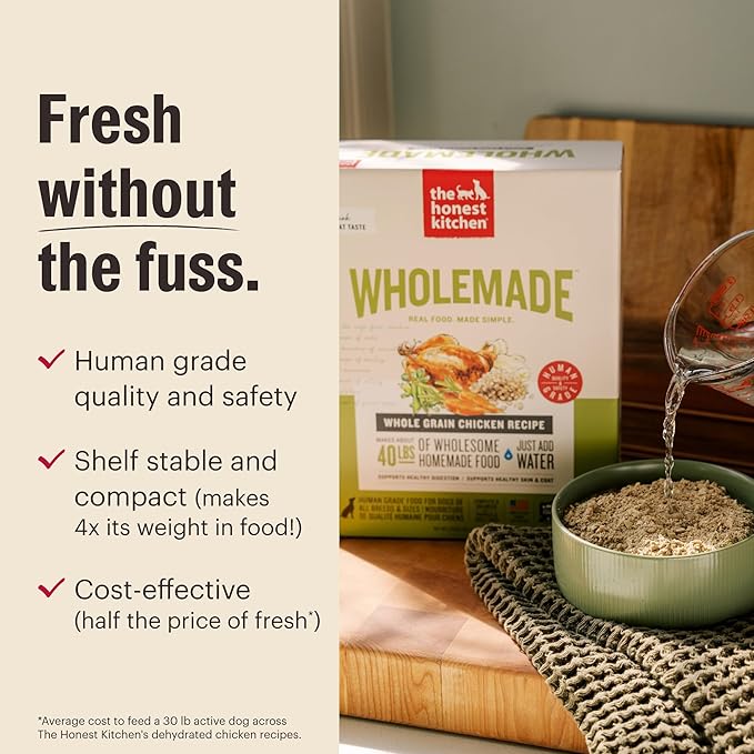 The Honest Kitchen Human Grade Wholemade™ Dehydrated Grain Free Chicken Dog Food, 1.5 oz x10