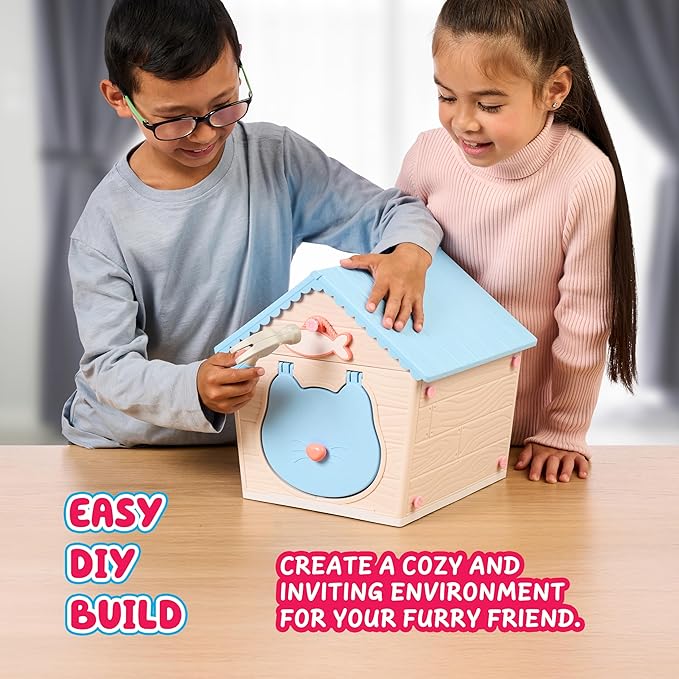 Little Live Pets Cat Figurines for Kids, Interactive Hutch Animal Playset with 25+ Sounds, Outdoor Toys for 5+ Year Old Girls