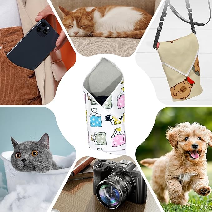 Cat Wrap | Self-Adherent Cat Nail Trimming Restraint Wrap | Anti-Scratch Control Multifunctional Anti-Escape Washing Grooming Indoor Clip Nails Clean Ears Animal Trimming Clipping