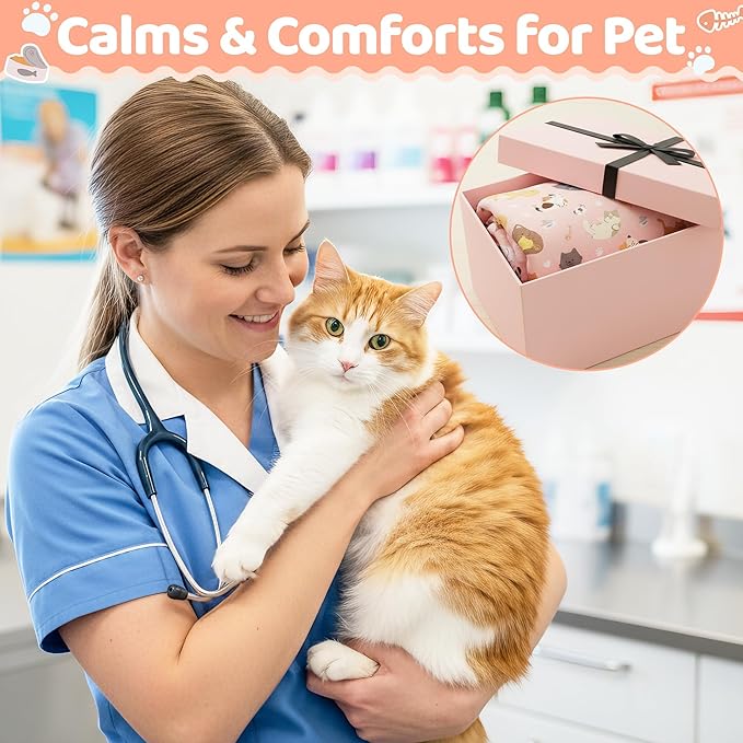 31.5" Cat Grooming Wrap - Pink Large Self-Adhesive Cat Restraint Wrap Cutting Nails Blanket Anti-Scratch Anti-Escape Multifunctional Swaddle Pet Tool for Pet Cleaning & Beauty (Within 22lbs)