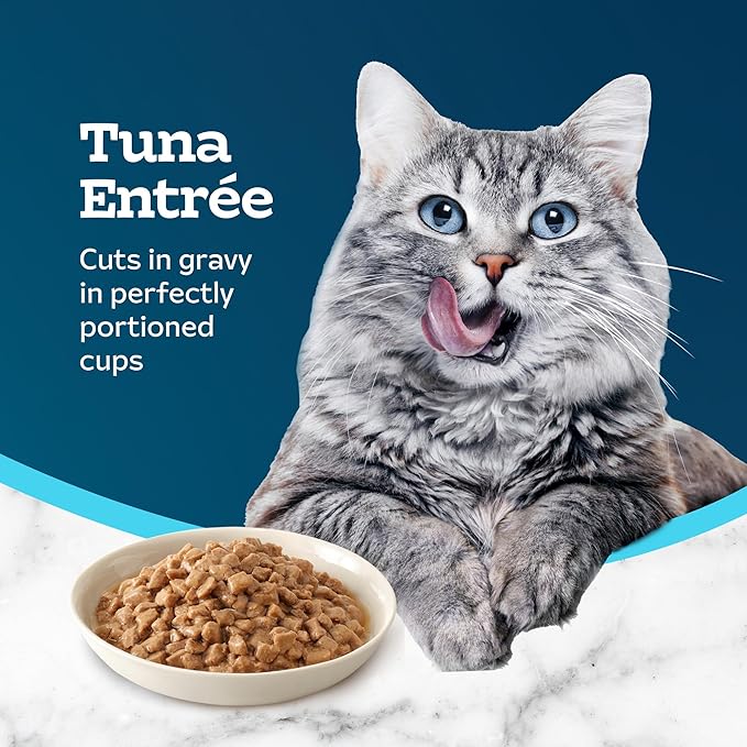 Blue Buffalo Tastefuls Savory Singles Natural Wet Cat Food in Gravy, 2.6-oz. Twin-Pack Tray, Tuna Entreé (24 Count)