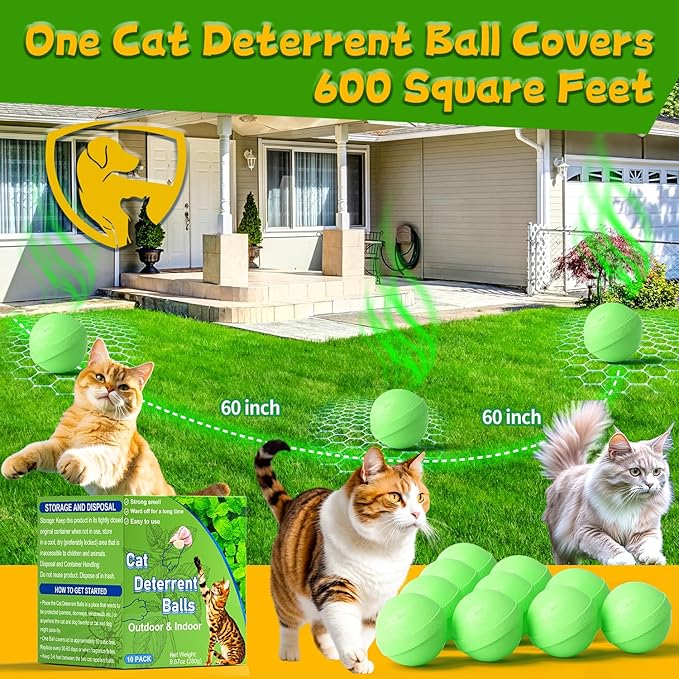 Mimo Style Cat Deterrent Outdoor,Natural Peppermint Oil Cat Deterrent Outdoor Indoor,Keep Cats Out of Yard Permanently,Keep Cats Off Lawn,Garden,Furniture,Mulch & Flower,Keep Cats Away(Light Green)