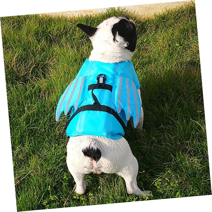 Luxshiny Reflective Blue Canine Safety Jacket Small, Breathable Professional Pet Preserver Vest for Swimming and Outdoor Safety, Portable Puppy Accessory Pet Supply