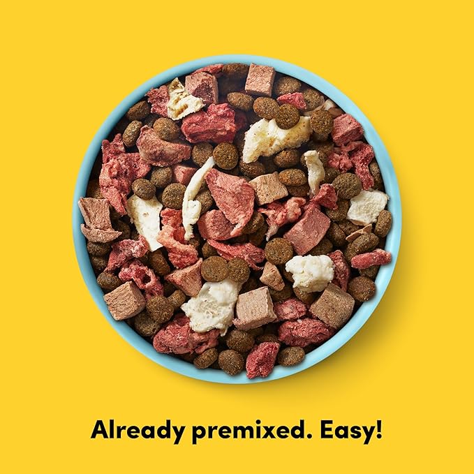 RawMix50 Beef Organs Dog Food, 50% Freeze-Dried Raw, High Protein, Grain-Free Kibble, No Corn or Wheat, Complete and Balanced, 2lb
