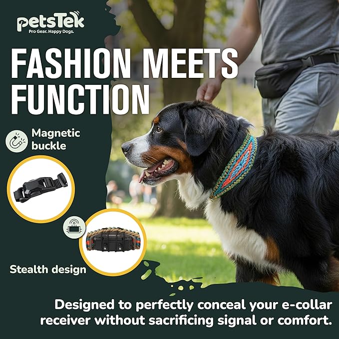 E-Collar Cover - for Large Dogs with 22-25" Neck Size - Adjustable Nylon Cord, Quick Release Buckle, Heavy Duty Loop Strap Compatible with Dogtra, Educator, SportDog, Garmin, Bousnic, Jugbow (Baja)