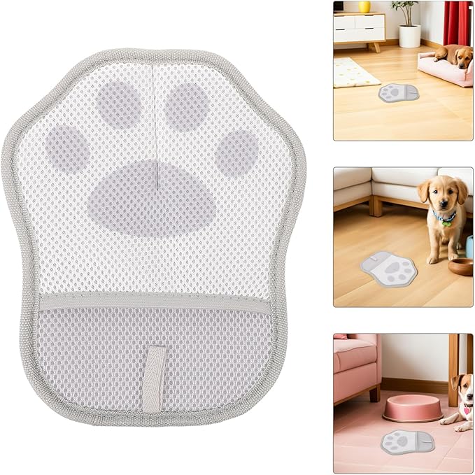 HOMSFOU 3pcs Electrostatic Pet Hair Removal Gloves for Cats and Dogs, Static Hair Remover Mittens for Indoor Grooming and Shedding Control, Gray Cleaning Gloves for Furniture and Clothing